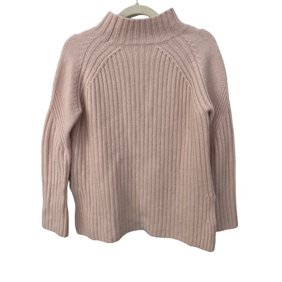 Sundance Ribbed Knit Pullover Sweater Womens M High Neck Pink Cozy Knit Staple - Picture 2 of 6
